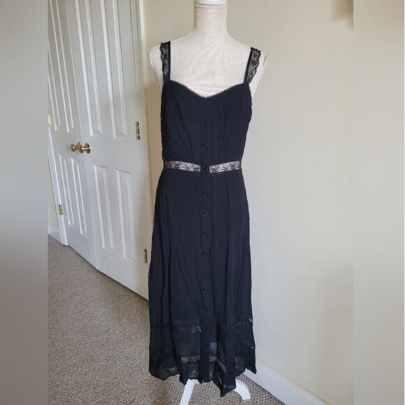 Reformation Wynton Black Midi Dress size 8 - Picture 4 of 8